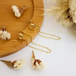 گوشواره طلا طرح شش ضلعی J0013