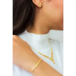 ست طلا مدل گندم B0031