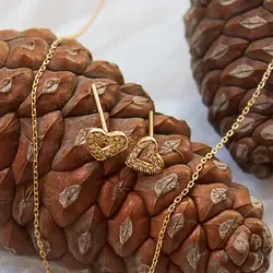 گوشواره طلا طرح قلب P0010