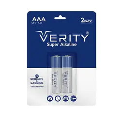 باتری نیم قلمی VERITY سوپر آلکالاین کارتی 2 عددی
