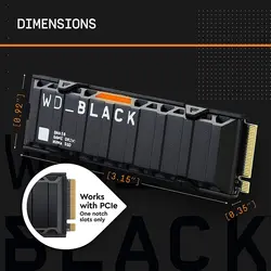 حافظه SSD اینترنال WD_BLACK SN850 یک ترابایت دارای Heatsink