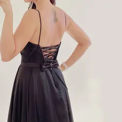 پیراهن شب ماکسی سیلک مشکی