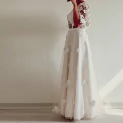 پیراهن عروس گل قلاب بافی