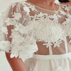 پیراهن عروس گل قلاب بافی