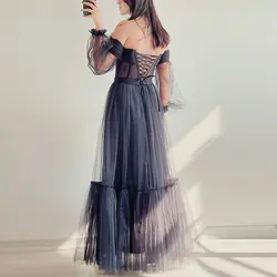 پیراهن ماکسی تاپ لکس و آستین تور