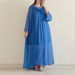 پیراهن ماکسی حریر آبی