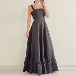 پیراهن ماکسی تافته مشکی