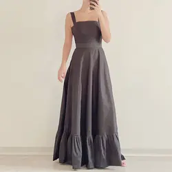 پیراهن ماکسی تافته مشکی