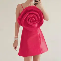 پیراهن ساتن آمریکایی رز