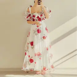 پیراهن تاپ لکس اورگانزا گل دار