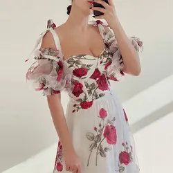 پیراهن تاپ لکس اورگانزا گل دار