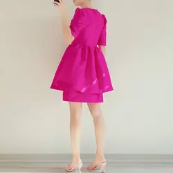 پیراهن تافته سرخابی با سنگ دوزی
