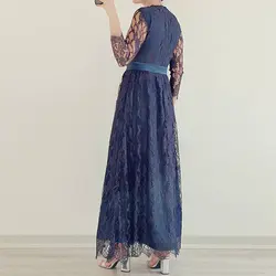 پیراهن ماکسی دانتل و ساتن