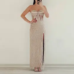 پیراهن ماکسی گلدن طرح شعله