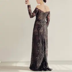 پیراهن ماکسی دانتل گیپور مشکی