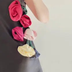 پیراهن ساتن رز مشکی