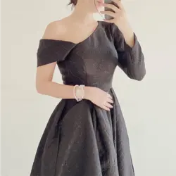 پیراهن شب ماکسی ژاکارد مشکی