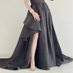 پیراهن شب ماکسی ژاکارد مشکی