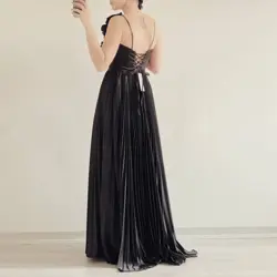 پیراهن ماکسی پیلیسه مشکی