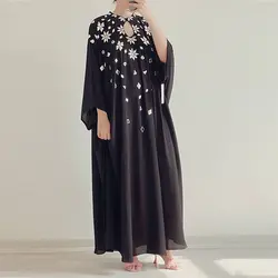 کفتان رومی اپلیکه آینه مشکی و نقره ای