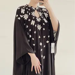 کفتان رومی اپلیکه آینه مشکی و نقره ای