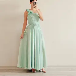 پیراهن ماکسی گل و حریر مغز پسته ای