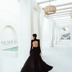 پیراهن شب ماکسی ریون مشکی‌