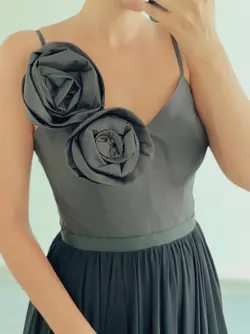 پیراهن ماکسی ساتن و حریر مشکی