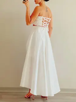 تاپ و دامن تافته سفید