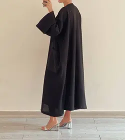 مانتو و پیراهن بافت میله ای مشکی