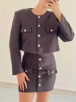 کت و دامن مینی سرمه ای