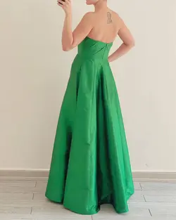 پیراهن تافته گره دار فنر U ماکسی