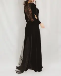 Black Venus velvet maxi dress