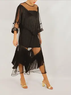 HOBRAT BLACK NET DRESS