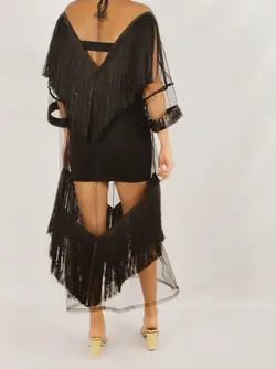 HOBRAT BLACK NET DRESS