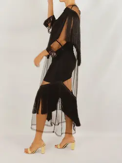 HOBRAT BLACK NET DRESS