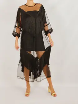 HOBRAT BLACK NET DRESS