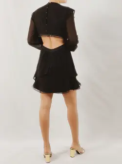 HOBRAT black chiffon dress