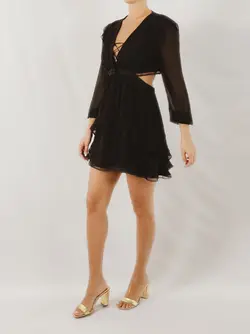 HOBRAT black chiffon dress