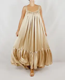 HOBRAT gold silk dress