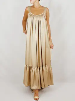 HOBRAT gold silk dress