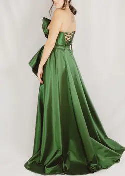 HOBRAT green french tafetta dress