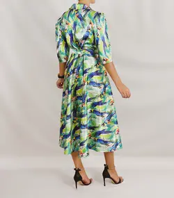 HOBRAT parrot satin dress