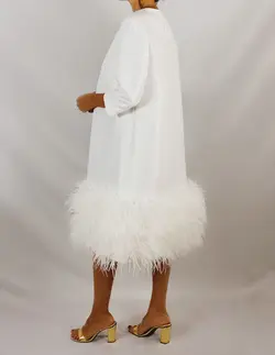 HOBRAT satin feather dress