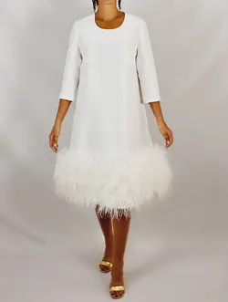 HOBRAT satin feather dress