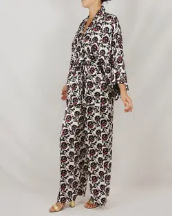 HOBRAT rose&amp;eye kimono and pants sleepwear