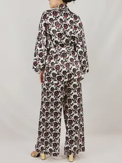 HOBRAT rose&amp;eye kimono and pants sleepwear