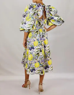 Summer lemon long sleeves dress