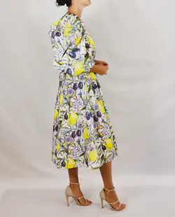 Summer lemon long sleeves dress