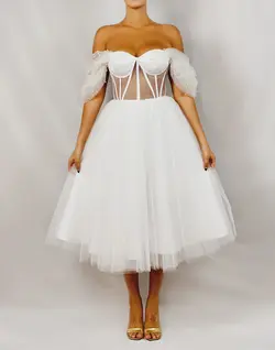 HOBRAT white bridal dress